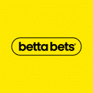Betto Bets logo on a bright yellow background with a black rounded-rectangle outline around the name.