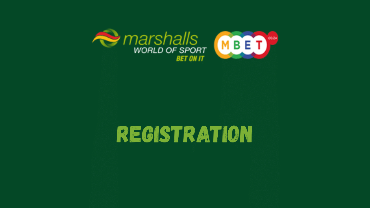 marshalls-world-sport-registration-south-africa - Scatter South Africa Banner with Marshalls World of Sport and MBET logos announcing REGISTRATION on a dark green background