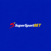Blue background with the SuperSportBET logo: white 'SuperSport' text and yellow 'BET' text, red swoosh symbol and a small yellow dot nearby.