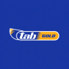 Logo for Tab Gold on a blue background, with white outline and the word 'tab' in white and 'GOLD' in blue/orange accents